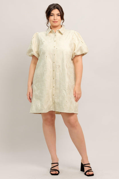 BREATHABLE WEAVE WOVEN MINI DRESS