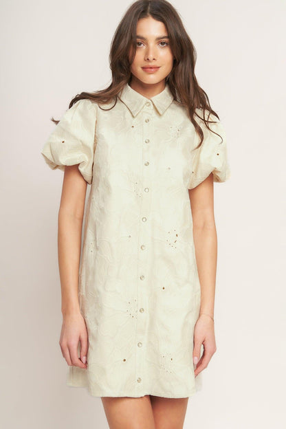BREATHABLE WEAVE WOVEN MINI DRESS