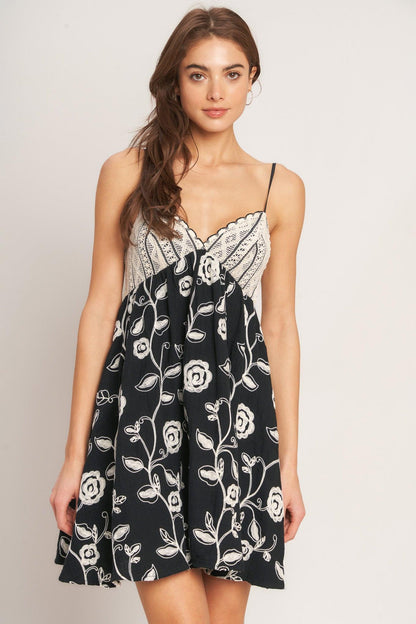 DARK ROMANCE WOVEN MINI DRESS