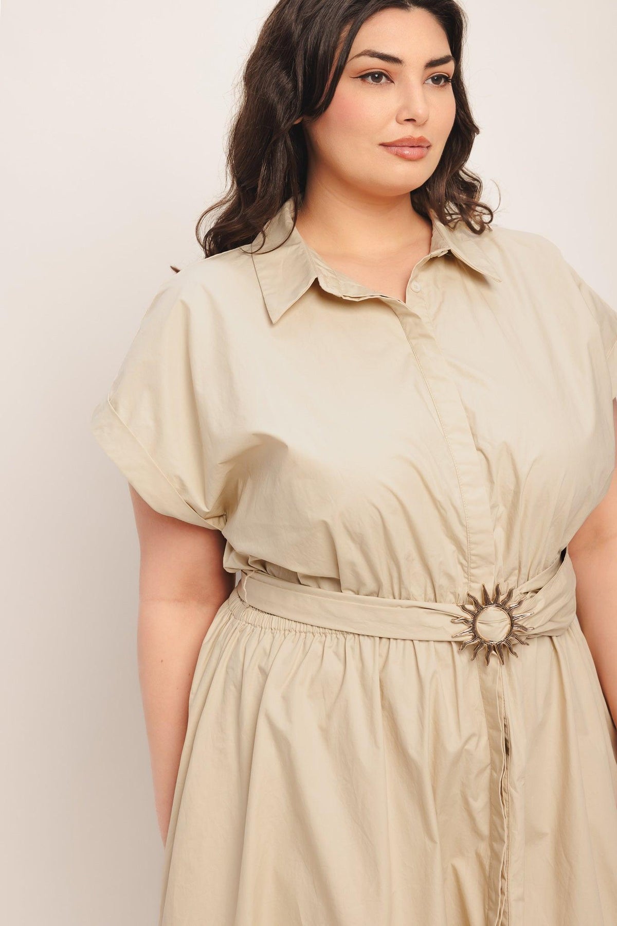 BARE ELEGANCE WOVEN MIDI DRESS