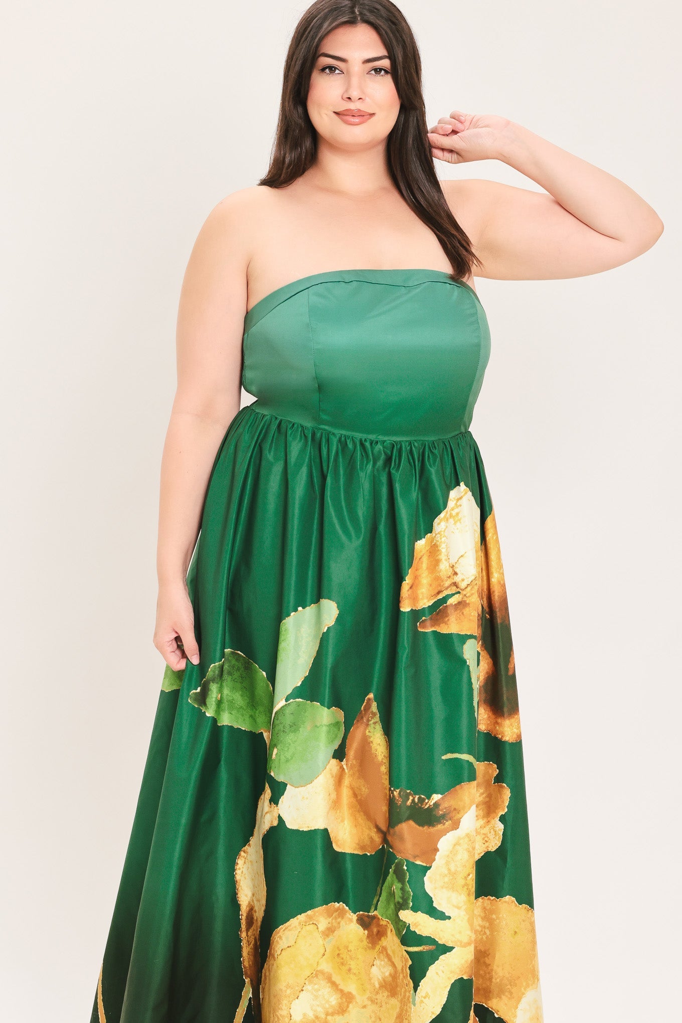 GOLDEN ROSE AFTERGLOW WOVEN MAXI DRESS