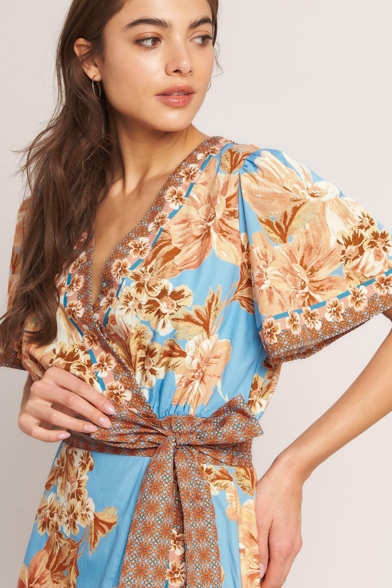 HAVANA HEAT WOVEN HI-LO MIDI DRESS