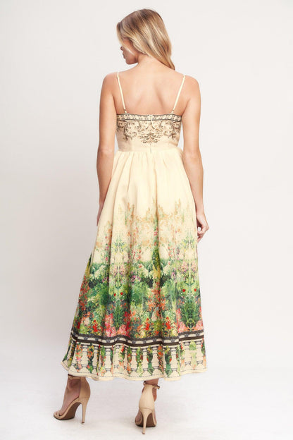 HEIRLOOM BORDER WOVEN MIDI DRESS