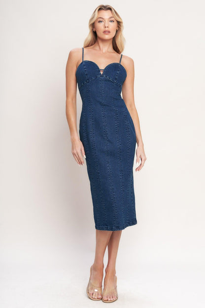 CITY LIGHTS DENIM MIDI DRESS
