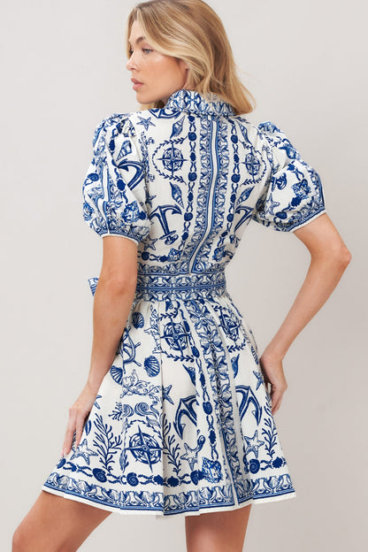 ISLAND PULSE WOVEN MINI DRESS