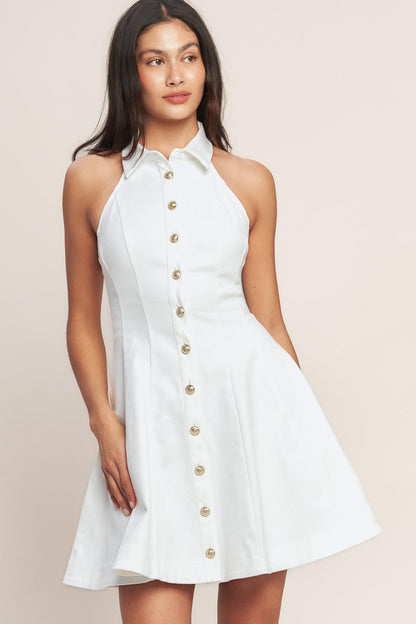ALWAYS ADORABLE WOVEN MINI DRESS
