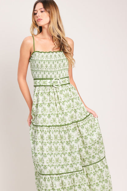 DAINTY FLORA WOVEN MAXI DRESS