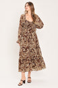 CEDAR SWIRL SONATA WOVEN MIDI DRESS