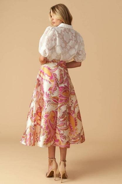 IN THE STILLNESS WOVEN MIDI SKIRT