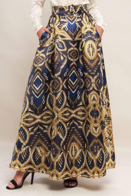 NIGHTFALL DRAPE WOVEN MAXI FULL SKIRT