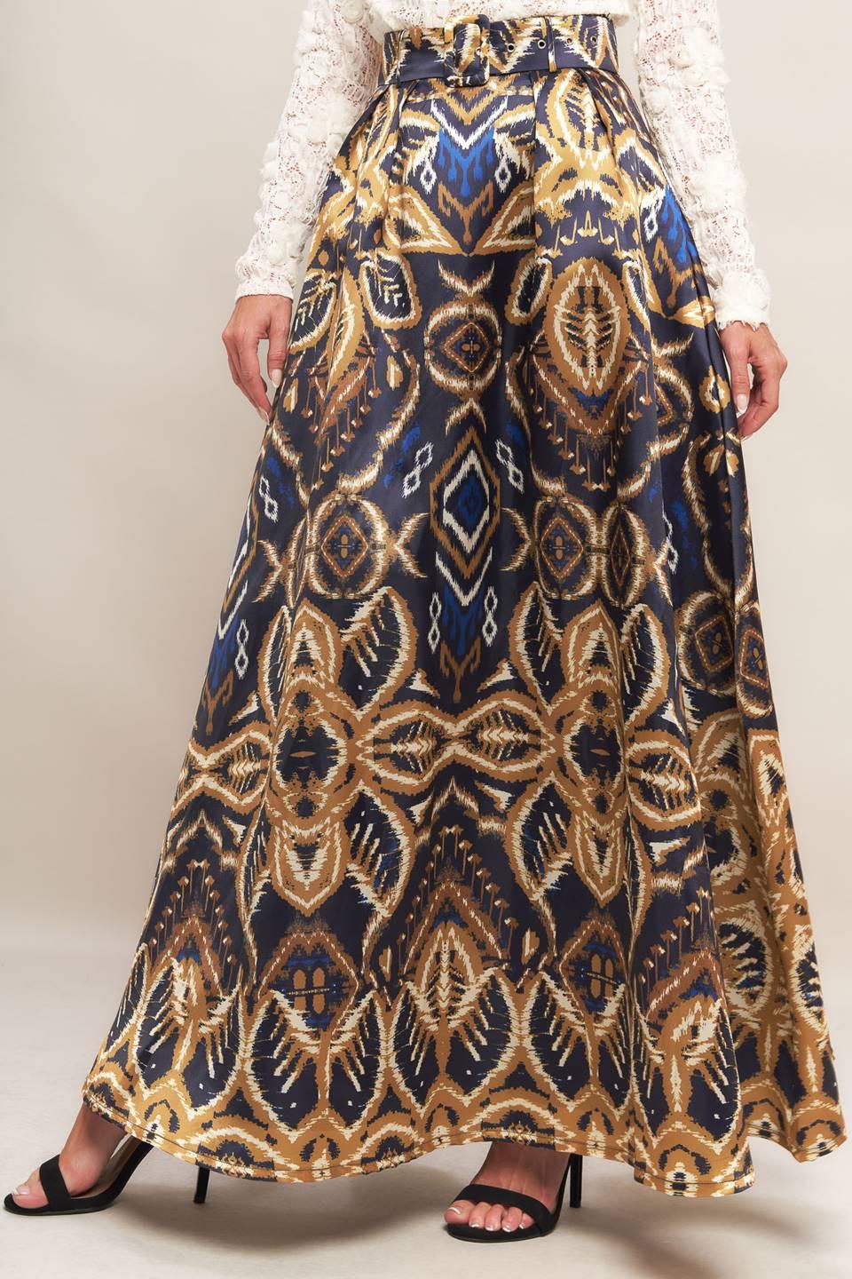NIGHTFALL DRAPE WOVEN MAXI FULL SKIRT