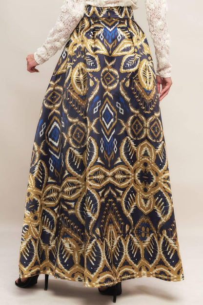 NIGHTFALL DRAPE WOVEN MAXI FULL SKIRT
