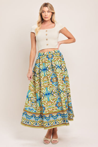 ISLAND MOSAIC WOVEN FULL SKIRT