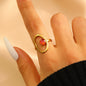 Stainless Steel Zircon Line Ring