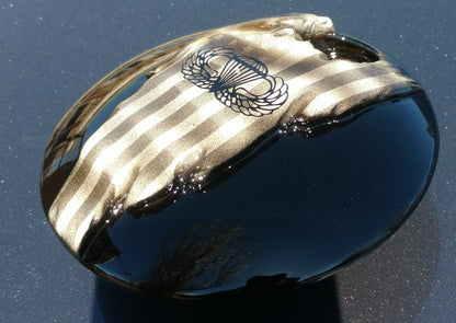 3D tattered American flag with Airborne logo fuel door