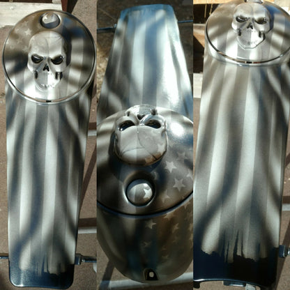 Skull Tattered American Flag Harley console