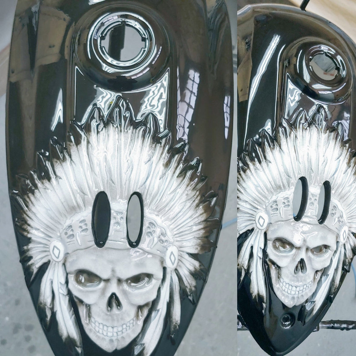 Indian 3D skull warbonnet theme console