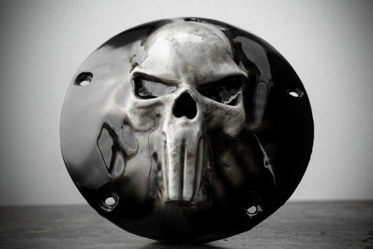 Punisher skull Harley derby cover