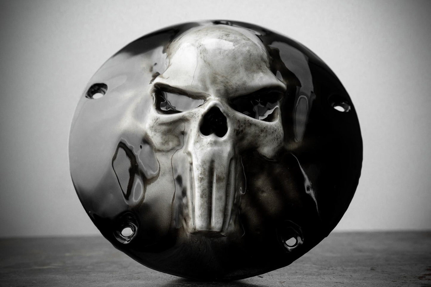 Punisher skull Harley derby and points cover