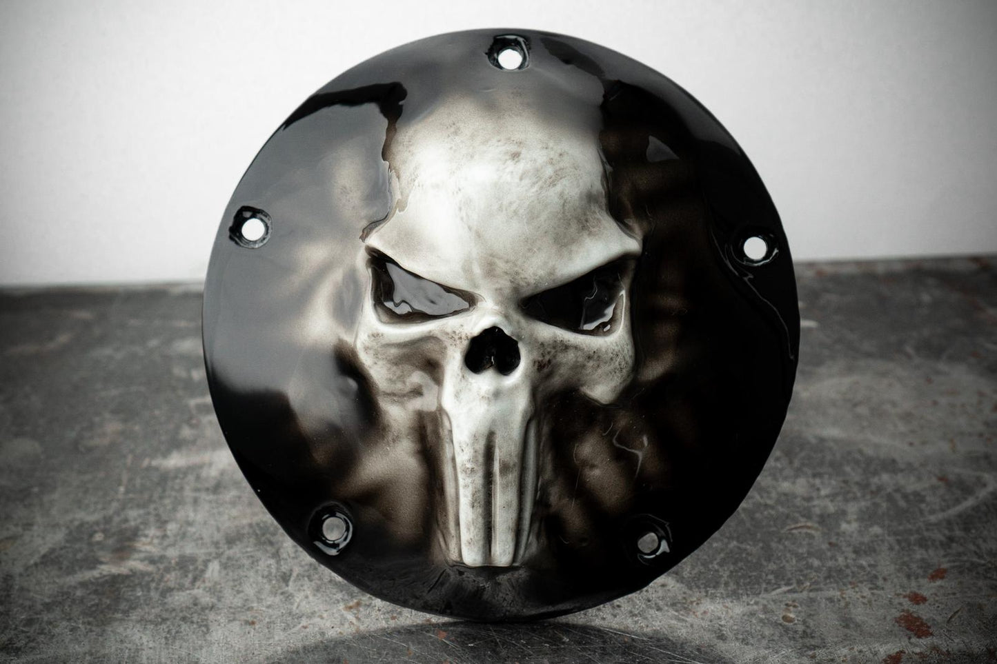 Punisher skull Harley derby and points cover