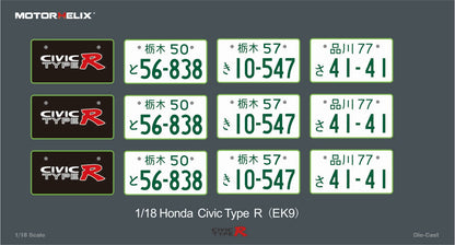 MOTORHELIX Honda Civic Type-R EK9 Silver 1:18