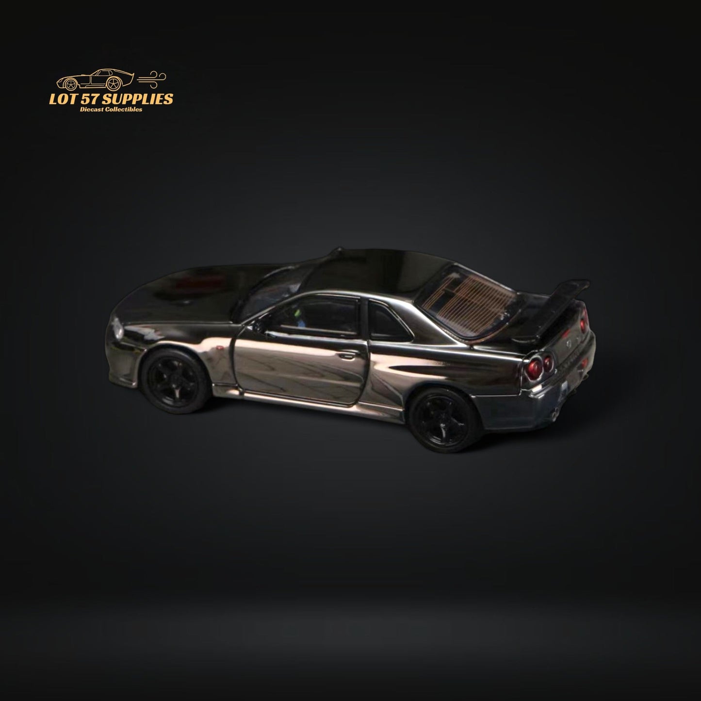 Street Weapon Skyline GT-R R34 V-SPEC-II Chrome 1:64