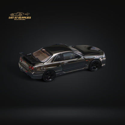 Street Weapon Skyline GT-R R34 V-SPEC-II Chrome 1:64