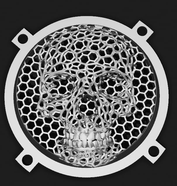 97-25+ Harley inner Touring 3D webbed skull speakers grill covers set