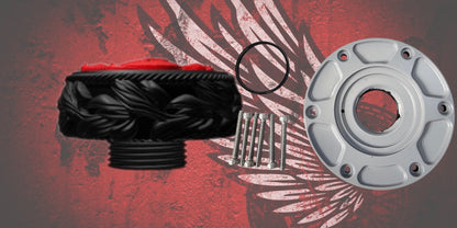 23.5+ Navy themed fuel cap assembly