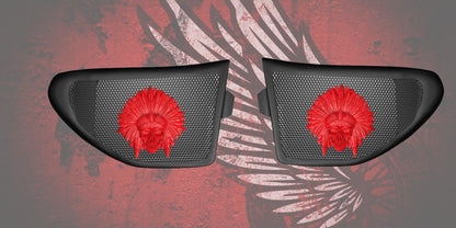 14 to 17 Indian skull warbonnet themed inner speaker grills set