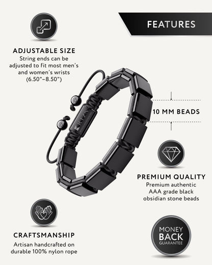Black Obsidian Beaded Bracelet - Havana
