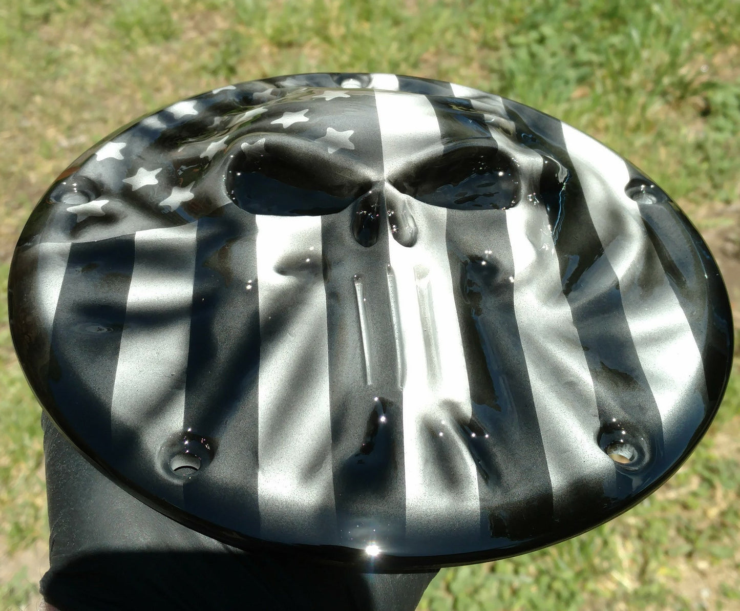 Punisher American Flag Harley derby cover