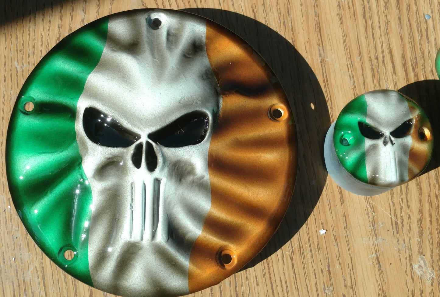 Punisher Irish Flag Harley derby and points cover