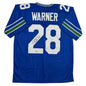 Autographed/Signed Curt Warner Seattle Blue Retro Football Jersey Beckett BAS COA