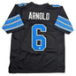 Autographed/Signed Terrion Arnold Detroit Black Football Jersey Beckett BAS COA