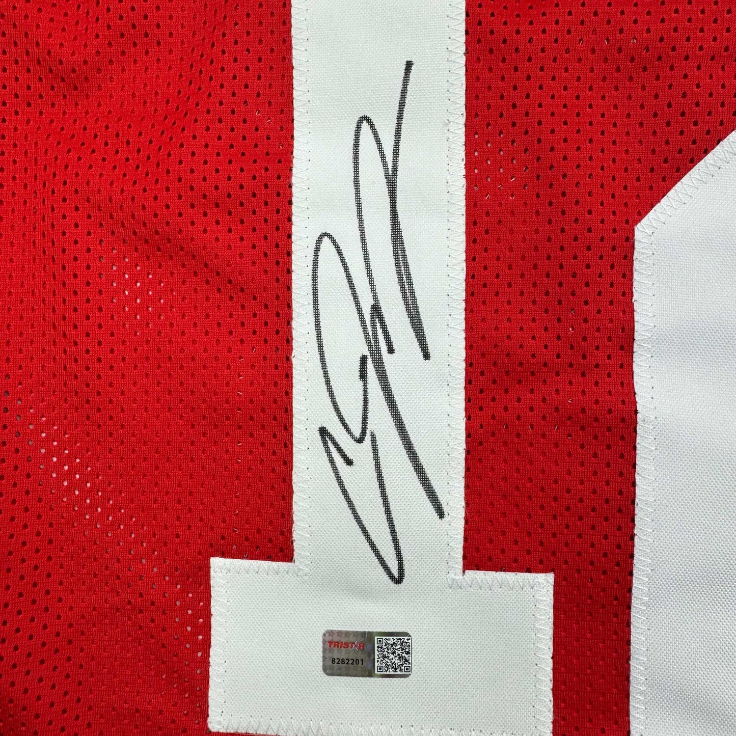 Autographed/Signed Cardale Jones Ohio State Red College Football Jersey Tristar COA