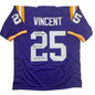 Autographed/Signed Justin Vincent LSU Purple College Football Jersey Beckett BAS COA