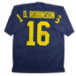 Autographed/Signed Denard Robinson Michigan Blue College Football Jersey Beckett BAS COA