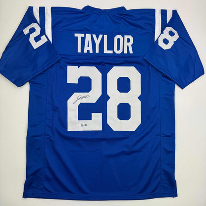 Autographed/Signed Jonathan Taylor Indianapolis Blue Football Jersey JSA COA