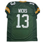 Autographed/Signed Dontayvion Wicks Green Bay Green Football Jersey JSA COA