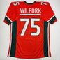 Autographed/Signed Vince Wilfork Miami Orange College Football Jersey Beckett BAS COA