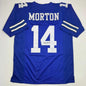 Autographed/Signed Craig Morton Dallas Blue Football Jersey JSA COA