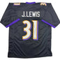 Autographed/Signed Jamal Lewis Baltimore Black Football Jersey Beckett BAS COA