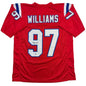 Autographed/Signed Milton Williams New England Red Football Jersey Beckett BAS COA
