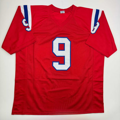 Autographed/Signed Kayshon Boutte New England Red Football Jersey Beckett BAS COA