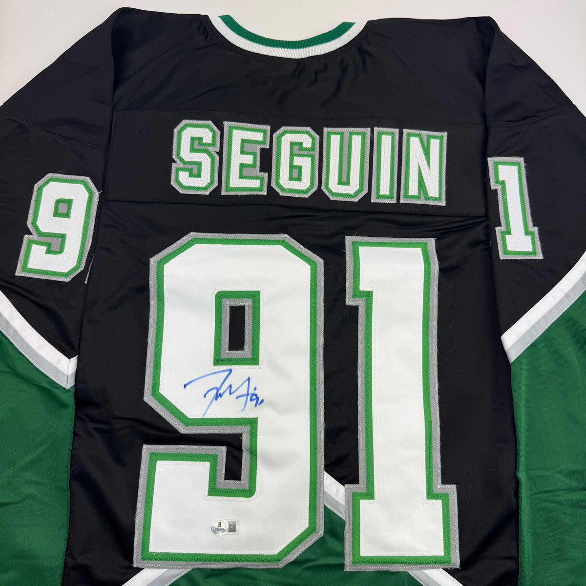 Autographed/Signed Tyler Seguin Dallas Black Hockey Jersey Beckett BAS COA