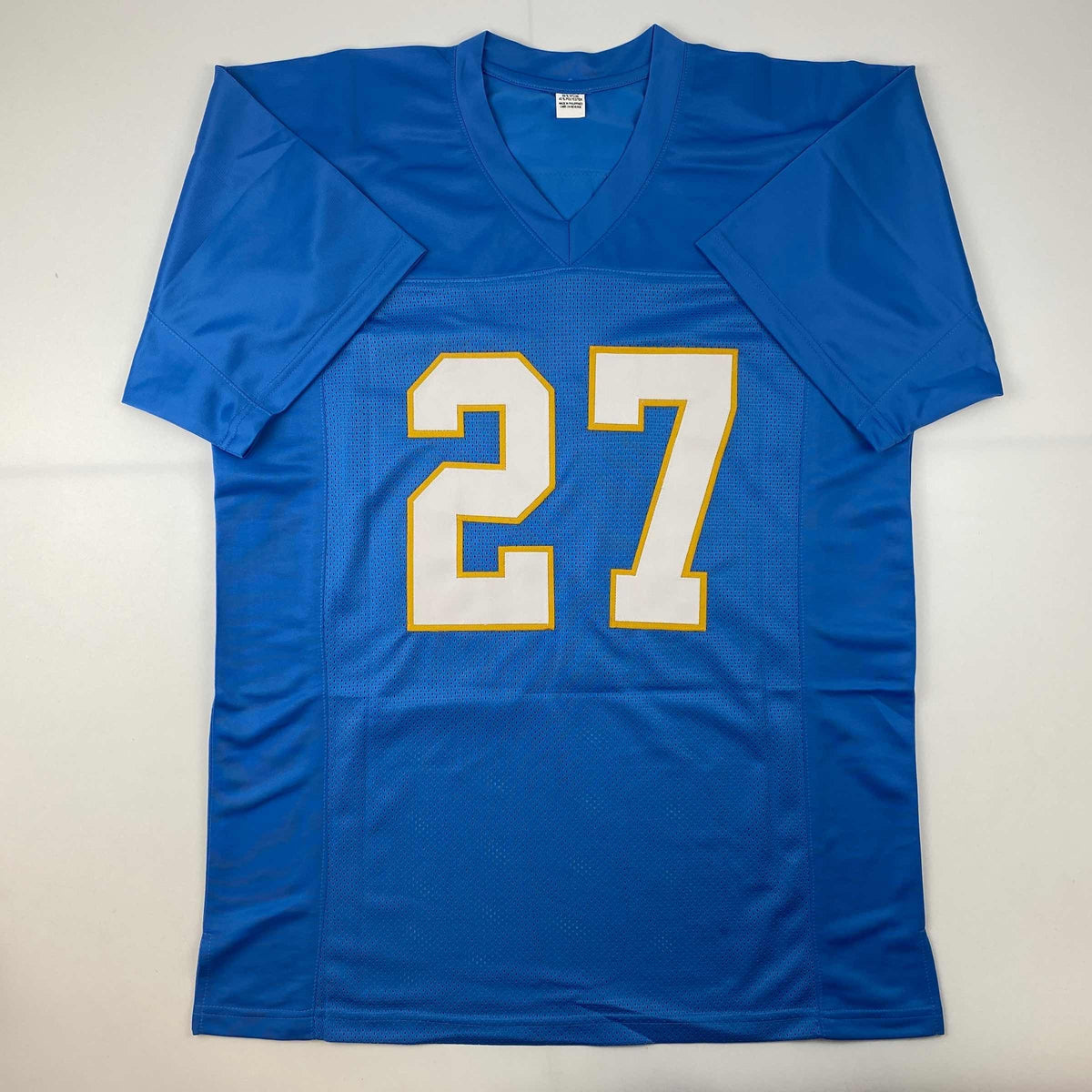 Autographed/Signed JC J.C. Jackson Los Angeles LA Powder Blue Football Jersey JSA COA