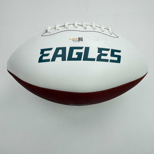 Autographed/Signed LeSean McCoy Philadelphia Eagles Full Size F/S White Panel Logo Football JSA COA