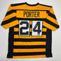 Autographed/Signed Joey Porter Jr. Pittsburgh Bumble Bee Football Jersey JSA COA