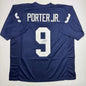 Autographed/Signed Joey Porter Jr. Penn State Blue College Football Jersey Beckett BAS COA